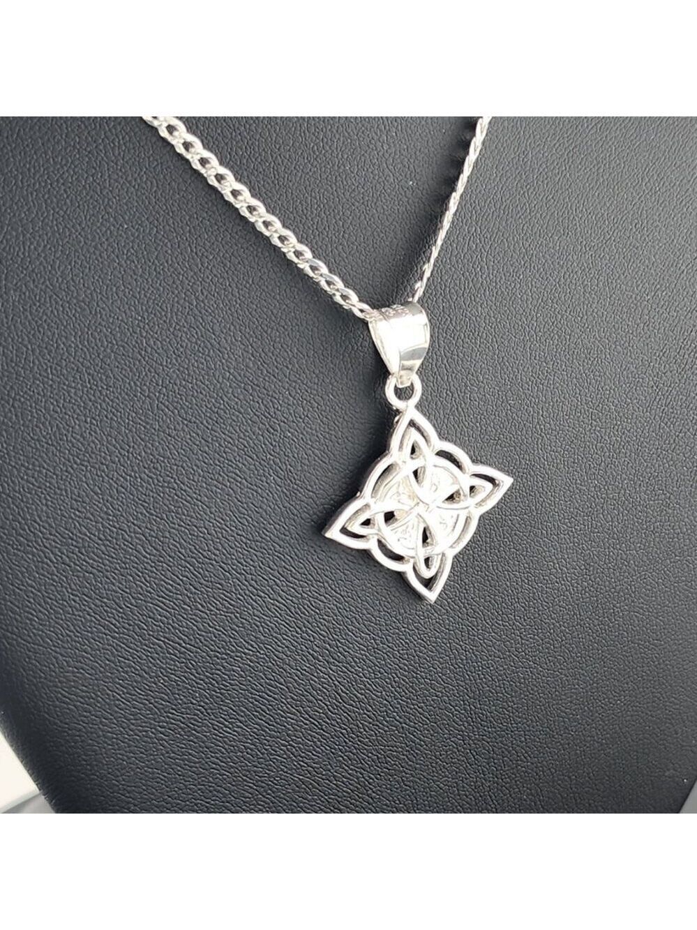 New Sterling Silver 925 Witch’s Knot Necklace – Wiccan Pagan Protection Amulet - Picture 5 of 7